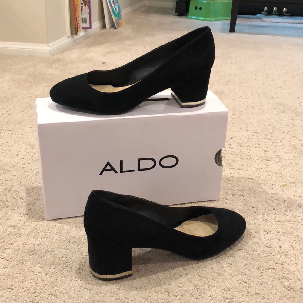 Aldo Falia Black Block mid-Heel pumps, size 8